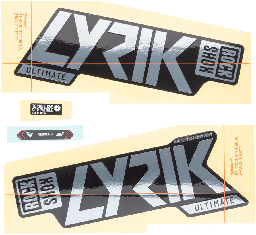 RockShox Fork Decal Kit - Lyrik Ultimate 27/29" Polar Foil for Gloss Black-Goodwynn'sGoodwynn's
