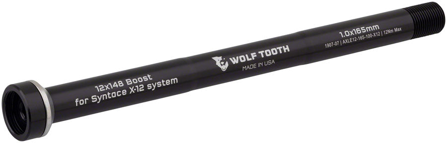 Wolf Tooth Rear Thru Axle - M12 1.0 x 165mm for X12 x 148mm Black-Goodwynn'sGoodwynn's