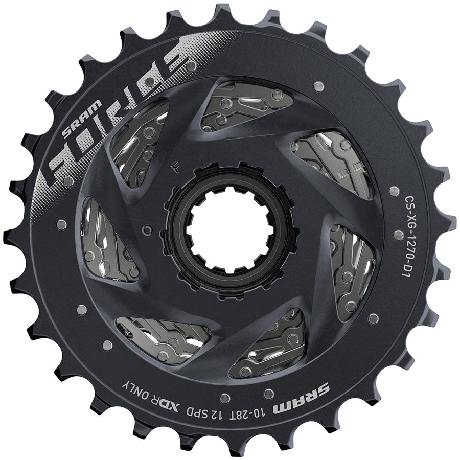 SRAM Force AXS XG-1270 Cassette - 12-Speed 10-28t Silver For XDR Driver Body D1-Goodwynn'sGoodwynn's
