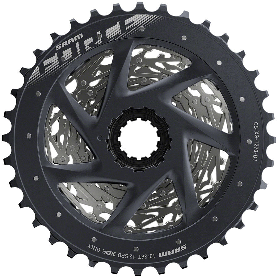 SRAM Force AXS XG-1270 Cassette - 12-Speed 10-36t Silver For XDR Driver Body D1-Goodwynn'sGoodwynn's