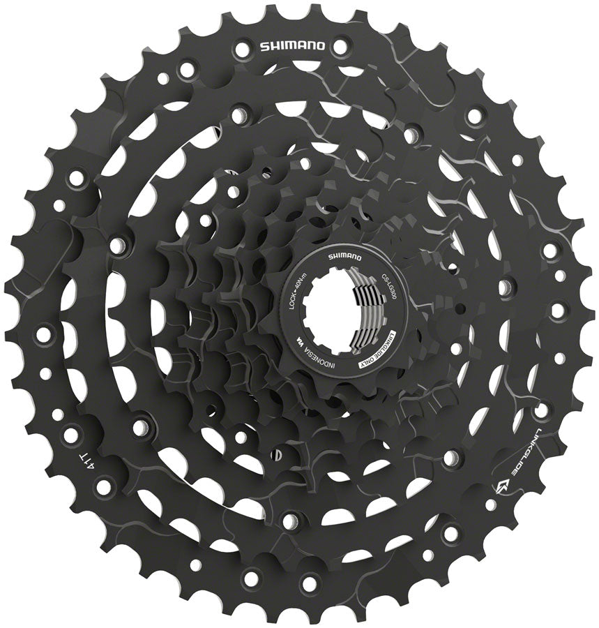 Shimano CUES  CS-LG300-9 Cassette - 9-Speed 11-41t LINKGLIDE Black-Goodwynn'sGoodwynn's