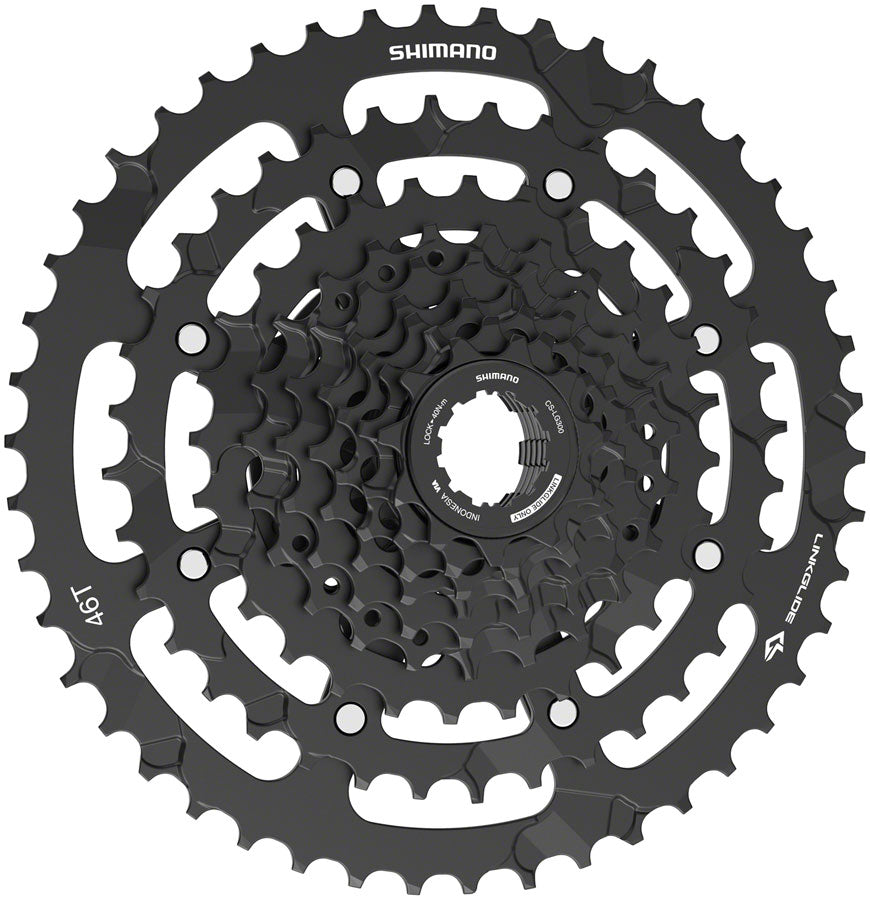 Shimano CUES  CS-LG300-9 Cassette - 9-Speed 11-46t LINKGLIDE Black-Goodwynn'sGoodwynn's