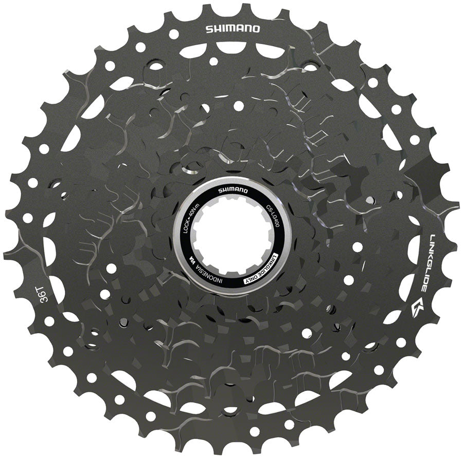 Shimano CUES  CS-LG400-9 Cassette - 9-Speed 11-36t LINKGLIDE Black-Goodwynn'sGoodwynn's
