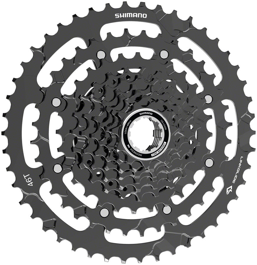 Shimano CUES  CS-LG400-9 Cassette - 9-Speed 11-46t LINKGLIDE Black-Goodwynn'sGoodwynn's