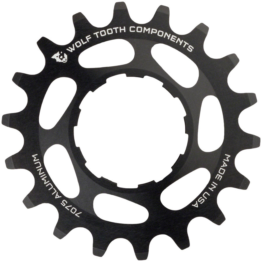 Wolf Tooth Single Speed Aluminum Cog - 20t Compatible 3/32" Chains BLK-Goodwynn'sGoodwynn's
