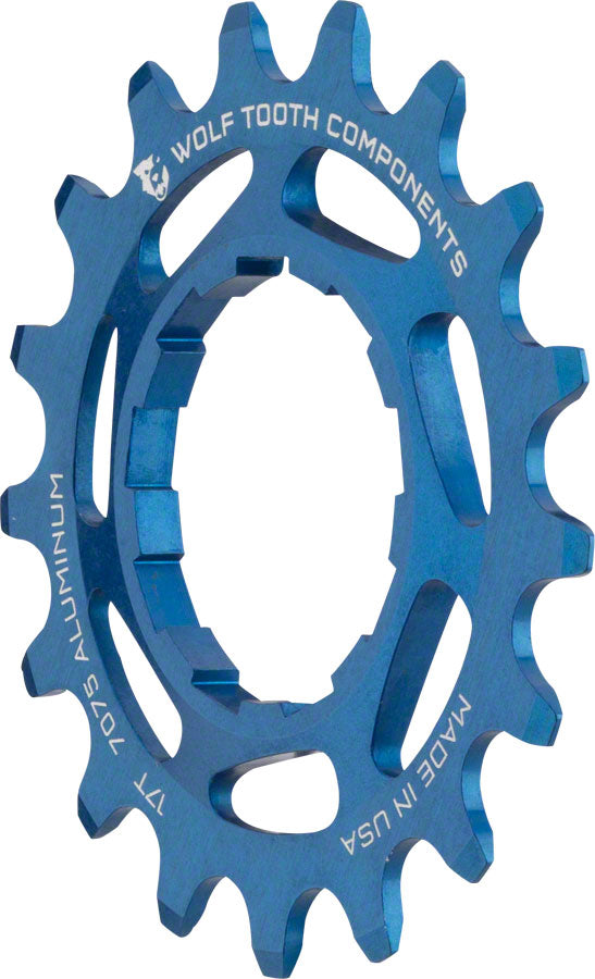 Wolf Tooth Single Speed Aluminum Cog - 17t Compatible with 3/32" Chains Blue-Goodwynn'sGoodwynn's