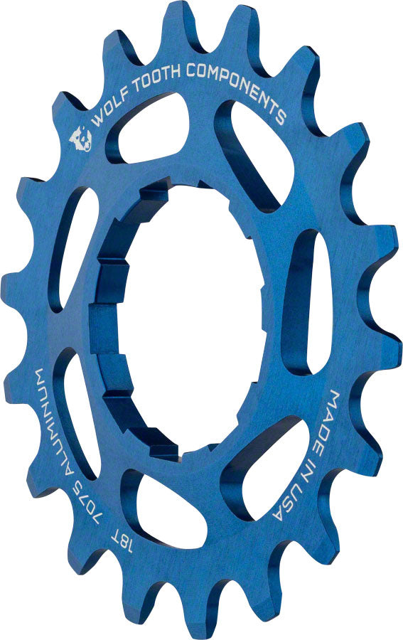 Wolf Tooth Single Speed Aluminum Cog - 18t Compatible with 3/32" Chains Blue-Goodwynn'sGoodwynn's