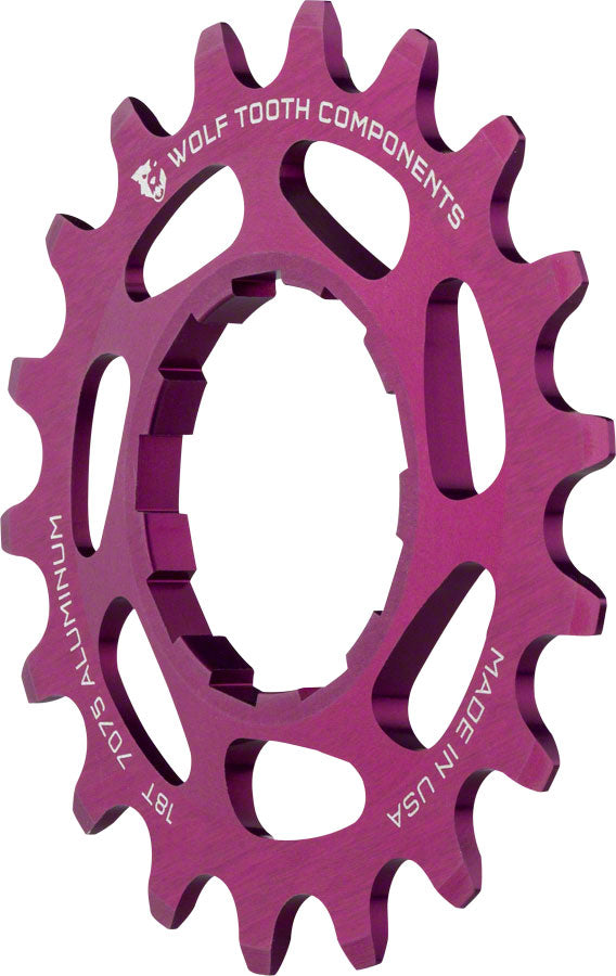 Wolf Tooth Single Speed Aluminum Cog - 18t Compatible 3/32" Chains Purple-Goodwynn'sGoodwynn's
