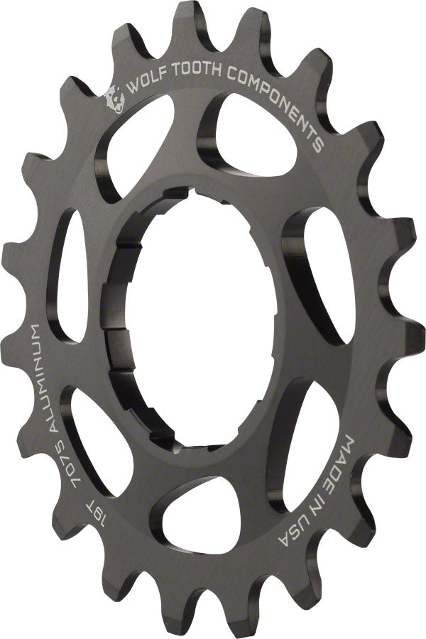 Wolf Tooth Single Speed Aluminum Cog - 19t Compatible 3/32" Chains BLK-Goodwynn'sGoodwynn's