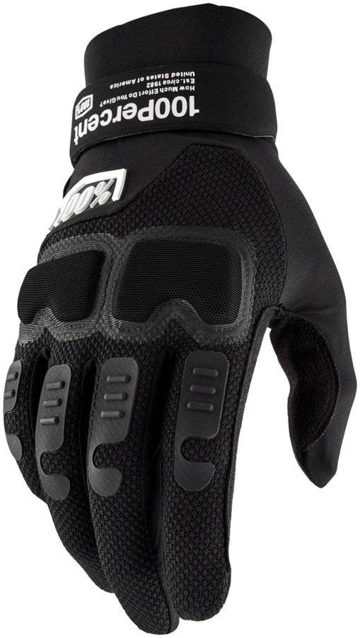 100% Langdale Gloves - Black Full Finger Mens Large