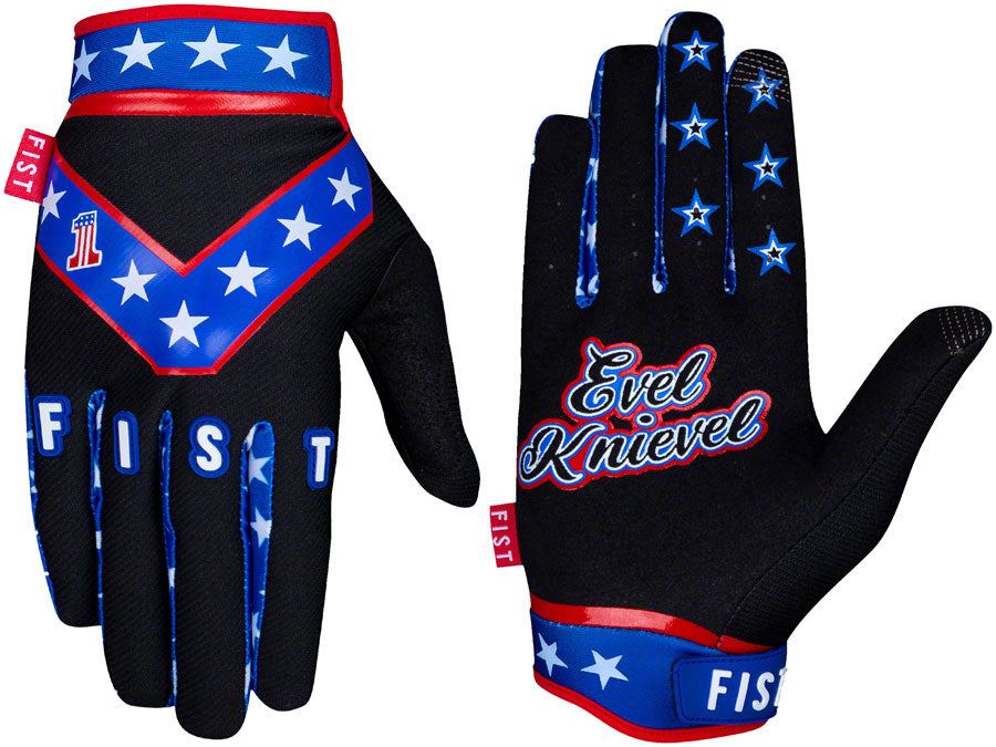 Fist Handwear Evel Knievel Gloves - Black Full Finger Protective Motorcycle Gloves-Goodwynn'sGoodwynn's