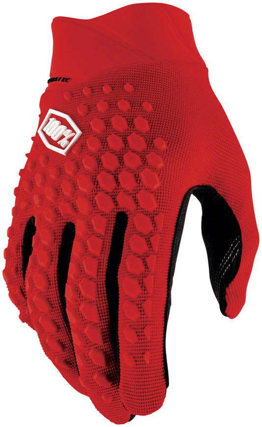 100% Geomatic Gloves - Red Full Finger Mens Large