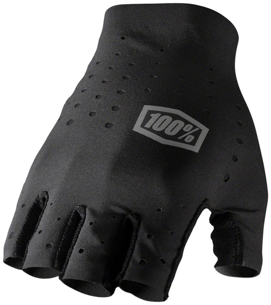 100% Sling Gloves - Black Short Finger Womens Medium