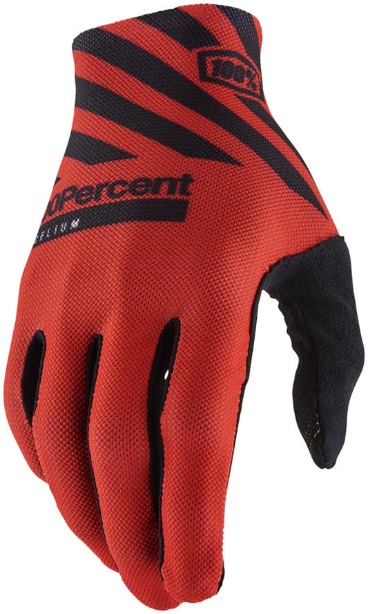 100% Celium Gloves - Racer Red Full Finger Mens Small