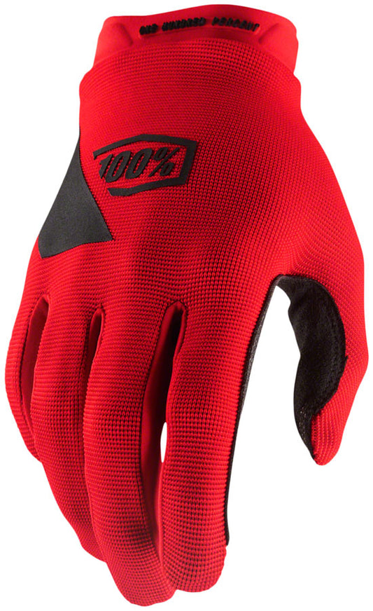 100% Ridecamp Gloves - Red Full Finger Mens Small