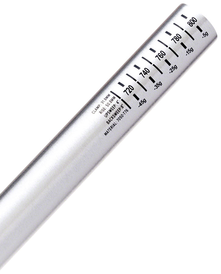 ProTaper A50 Handlebar - 810mm 50mm Rise 31.8mm Aluminum Polished Silver-Goodwynn'sGoodwynn's