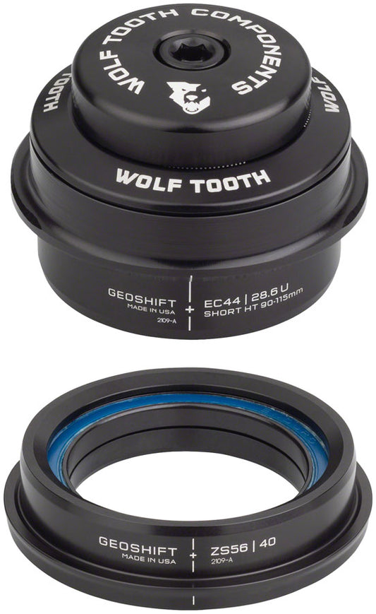 Wolf Tooth GeoShift Performance Angle Headset - 2 Deg Short EC44/ZS56 Black