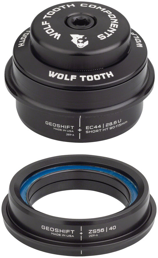 Wolf Tooth GeoShift Performance Angle Headset - 2 Deg Short EC44/ZS56 Black-Goodwynn'sGoodwynn's