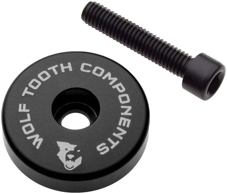 Wolf Tooth Ultralight Stem Cap with Integrated 5mm Spacer - Black-Goodwynn'sGoodwynn's