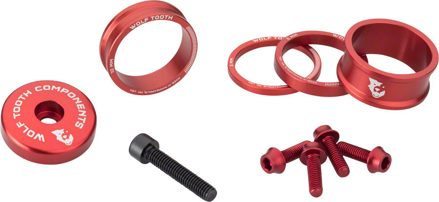 Wolf Tooth BlingKit: Headset Spacer Kit 3 510 15mm Red-Goodwynn'sGoodwynn's