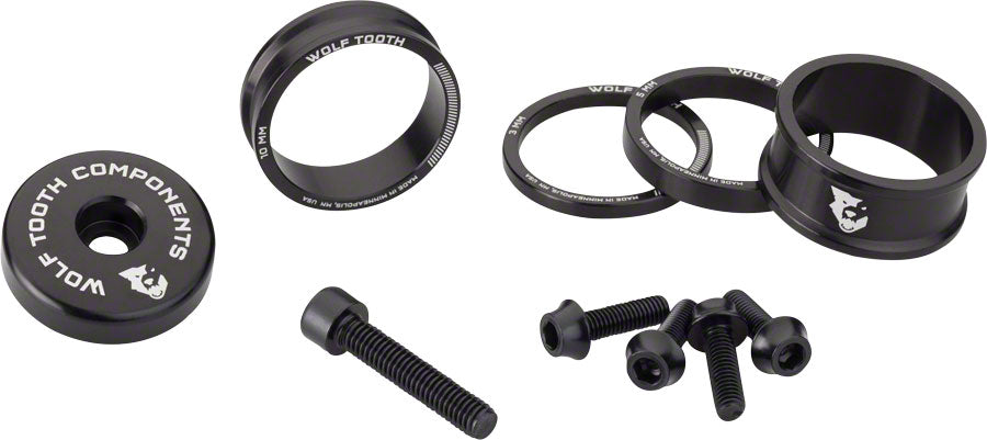 Wolf Tooth BlingKit: Headset Spacer Kit 3 510 15mm Black-Goodwynn'sGoodwynn's