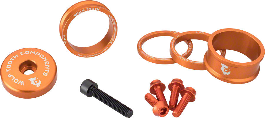 Wolf Tooth BlingKit: Headset Spacer Kit 3 510 15mm Orange-Goodwynn'sGoodwynn's