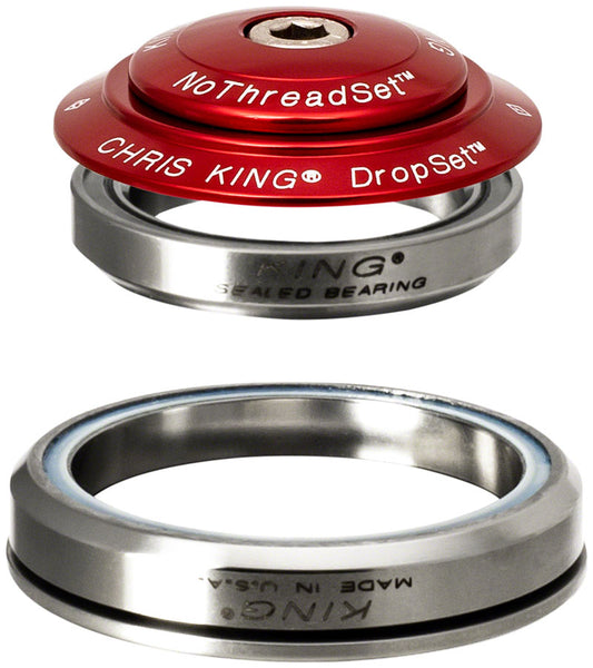 Chris King DropSet 5 Headset - 1-1/8" 42/52mm 45 Deg Red-Goodwynn's