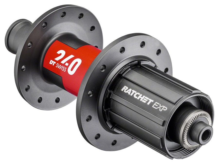 DT Swiss 240 EXP Rear Hub - QR x 130mm Rim Brake HG 11 Road BLK/Red 28H 36pt-Goodwynn'sGoodwynn's
