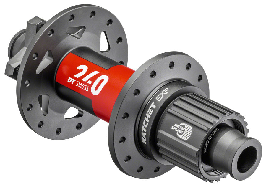 DT Swiss 240 EXP Rear Hub - 12 x 157mm 6-Bolt Micro Spline BLK/Red 32H 36pt-Goodwynn'sGoodwynn's