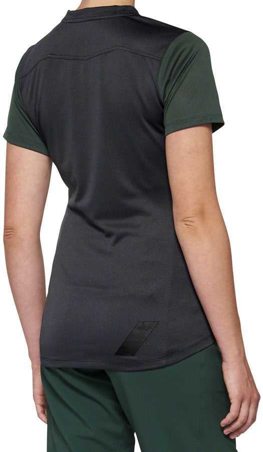 100% Ridecamp Jersey - Charcoal/Green Short Sleeve Womens Small-Goodwynn'sGoodwynn's