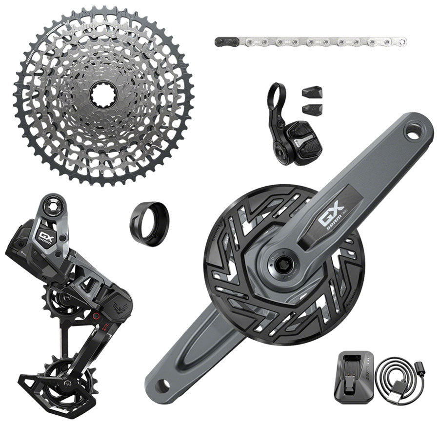 SRAM GX Eagle T-Type Ebike AXS Groupset - 160mm ISIS Crank Arms Bosch 36T Ring/Clip-On Guard Derailleur Shifter 10-52t Cassette-Goodwynn'sGoodwynn's