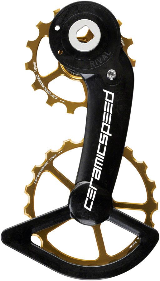 CeramicSpeed OSPW Pulley Wheel System SRAM Rival AXS - Alloy Pulley Carbon Cage Gold-Goodwynn'sGoodwynn's