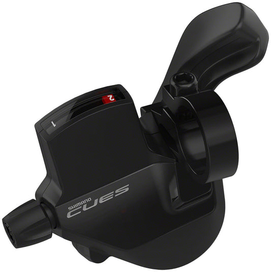 Shimano CUES SL-U6000-L Shifter - Left 2-Speed Rapidfire Plus Mono Optical Gear Display BLK-Goodwynn's