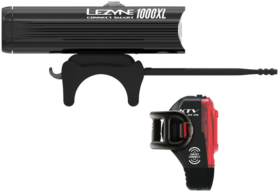 Lezyne Connect Smart 1000XL Headlight and KTV Pro Smart Taillight Set: Black-Goodwynn'sGoodwynn's
