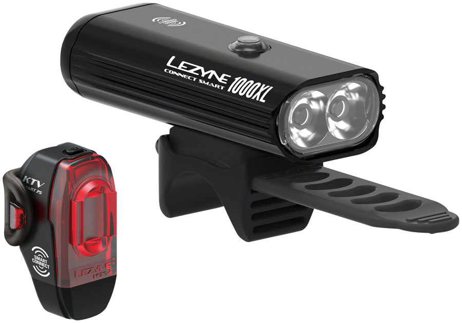 Lezyne Connect Smart 1000XL Headlight and KTV Pro Smart Taillight Set: Black-Goodwynn'sGoodwynn's