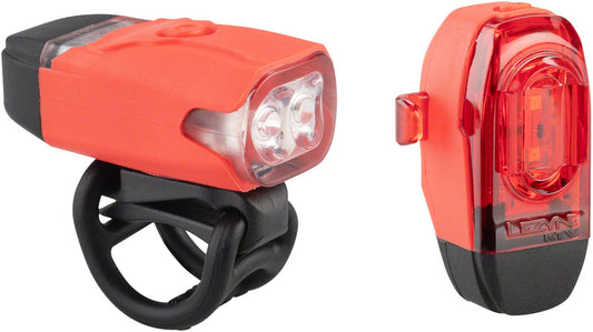 Lezyne KTV Drive Headlight and Taillight Set: Red