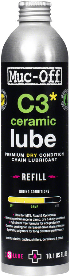 Muc-Off C3 Dry Ceramic Bike Chain Lube - 300ml Aluminum Refill Bottle-Goodwynn'sGoodwynn's