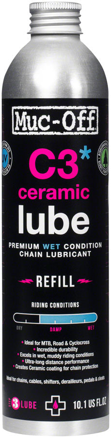 Muc-Off C3 Wet Ceramic Bike Chain Lube - 300ml Aluminum Refill Bottle-Goodwynn'sGoodwynn's