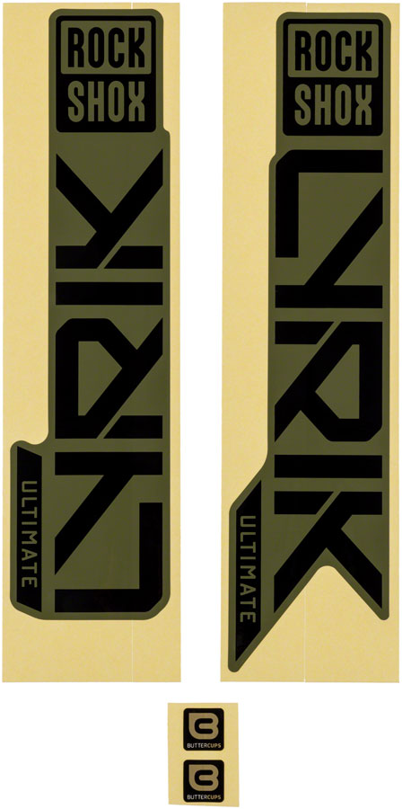 RockShox Fork Decal Kit - Lyrik Ultimate 27.5"/29" Gloss BLK For Gloss Green 2023+-Goodwynn'sGoodwynn's