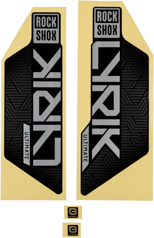 RockShox Fork Decal Kit - Lyrik Ultimate Flight Attendant 27.5"/29" Matte Silver Foil For Gloss BLK 2023+-Goodwynn'sGoodwynn's