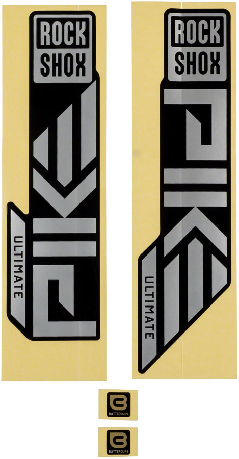 RockShox Fork Decal Kit - Pike Ultimate 27.5"/29" Matte Silver Foil For High Gloss BLK 2023+-Goodwynn's