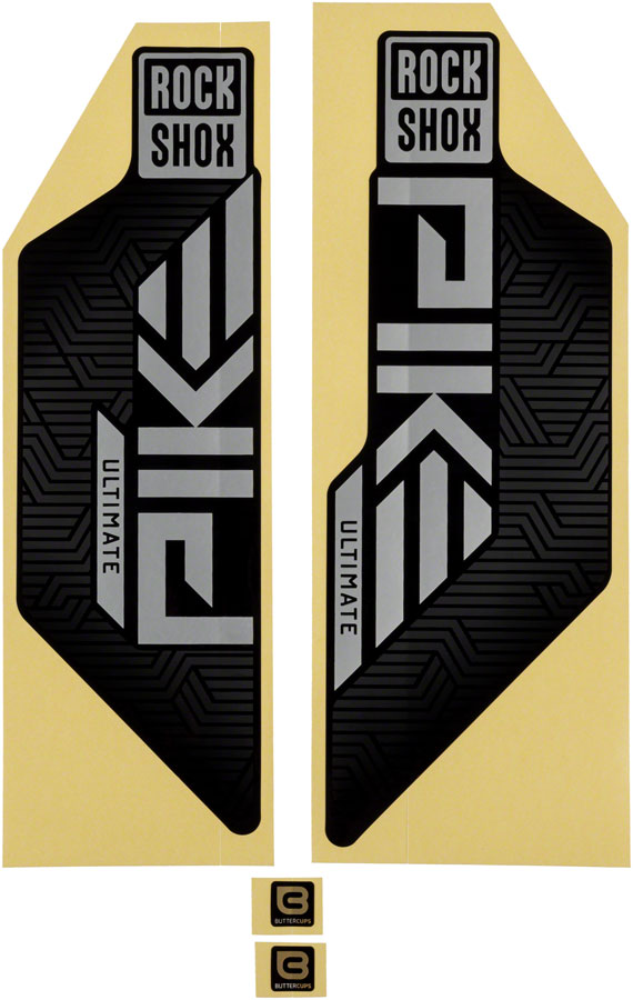 RockShox Fork Decal Kit - Pike Ultimate 27.5"/29" Matte Silver Foil For Gloss BLK 2023+-Goodwynn'sGoodwynn's