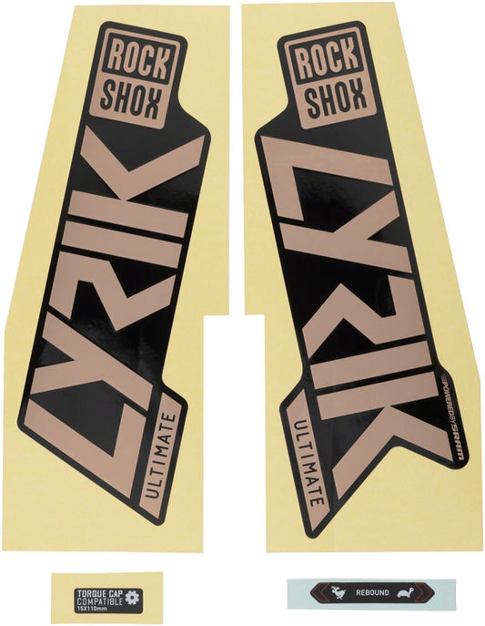 Rockshox Fork Decal Kit - Lyrik Ultimate 27.5"/29" Matte Copper Foil/High Gloss BLK-Goodwynn's