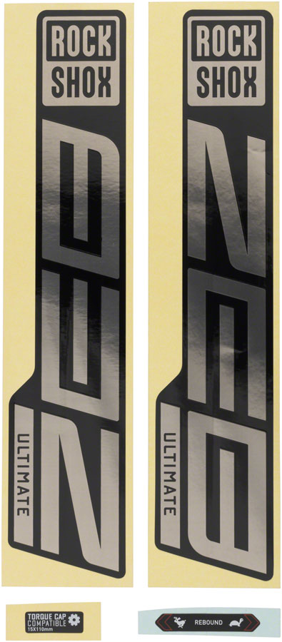 RockShox Fork Decal Kit - ZEB Ultimate 27/29" Gloss Polar Foil/High Gloss BLK-Goodwynn'sGoodwynn's