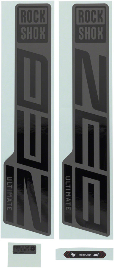 RockShox Fork Decal Kit - ZEB Ultimate 27/29" Gloss Black/Matte Gray-Goodwynn's