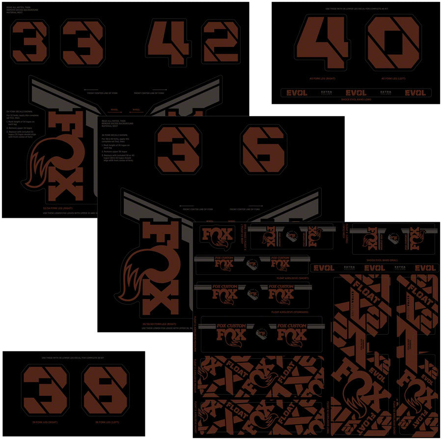 FOX Fork and Shock Decal Kit - Root Beer-Goodwynn'sGoodwynn's