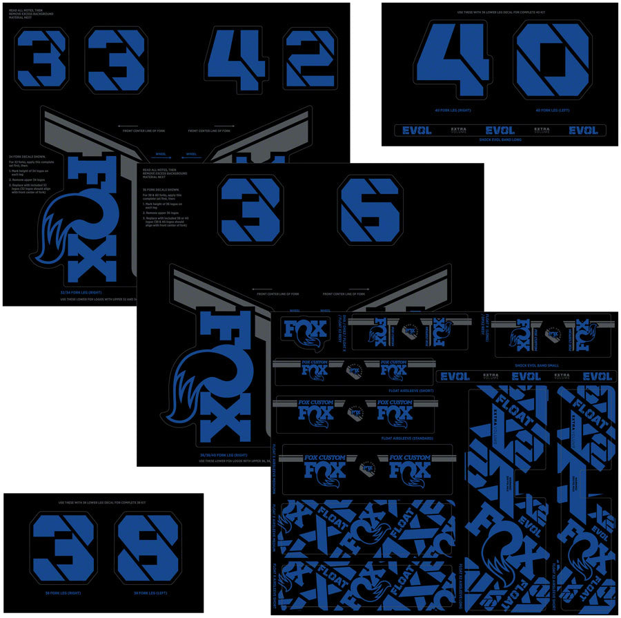 FOX Fork and Shock Decal Kit - Blue-Goodwynn'sGoodwynn's