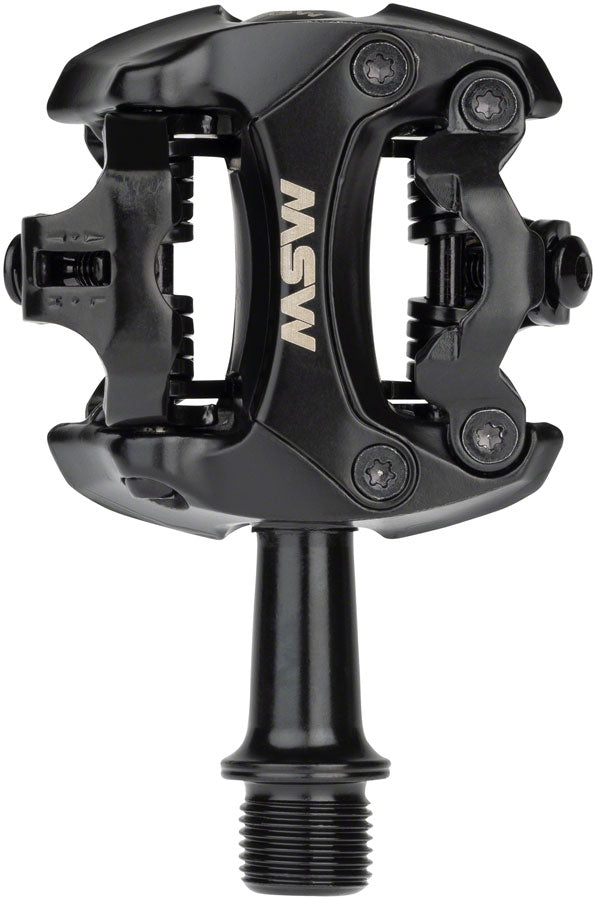 MSW Flash II Pedals - Dual Sided Clipless Aluminum 9/16" Black-Goodwynn'sGoodwynn's