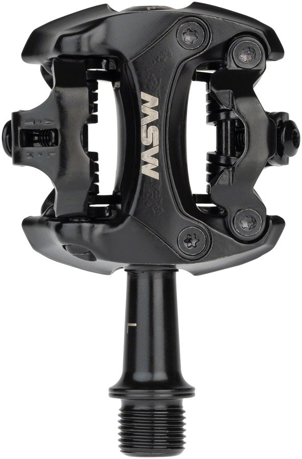 MSW Flash II Pedals - Dual Sided Clipless Aluminum 9/16" Black-Goodwynn'sGoodwynn's
