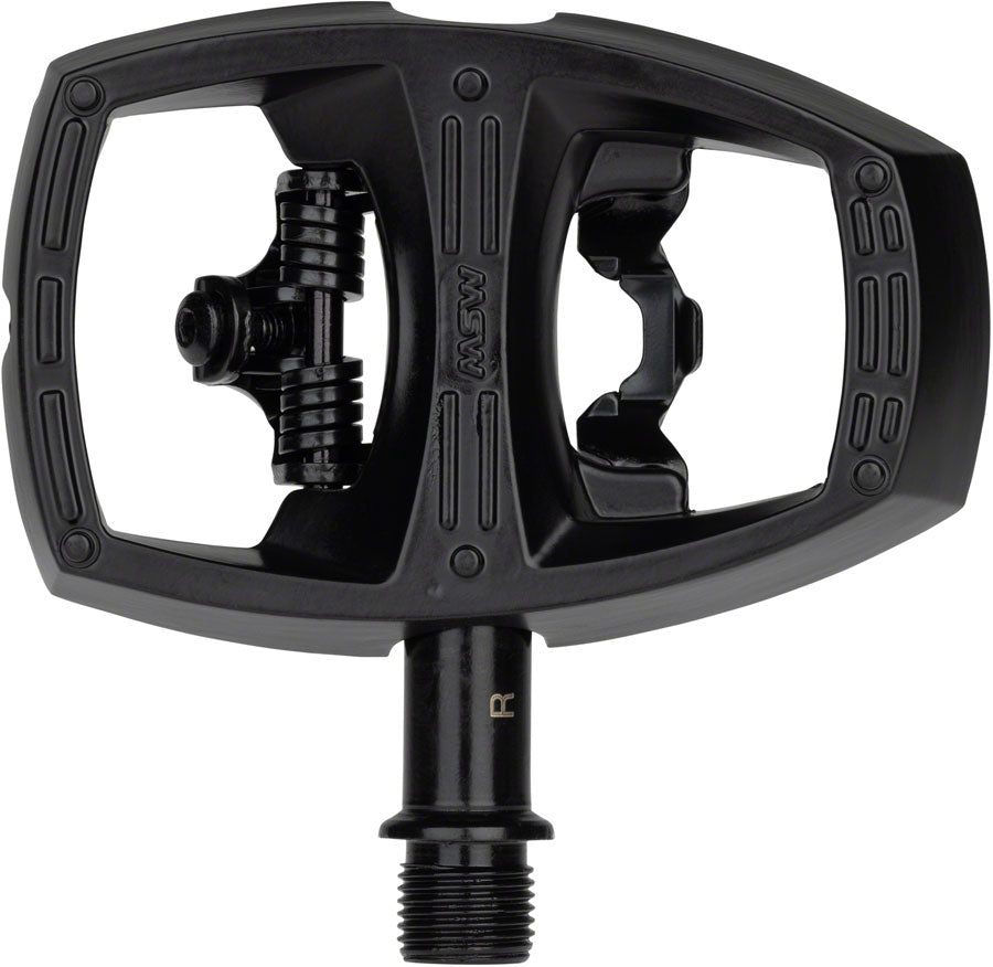 MSW Flip I Pedals - Single Side Clipless Platform Aluminum 9/16" Intense BLK-Goodwynn'sGoodwynn's